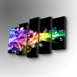 Wallity Cuadro Decorativo en Lienzo 5 Piezas 5PUC-132 Multicolor